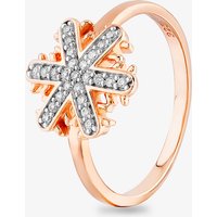 Rosa Lea Women's Snowflake Ring AM-2THB024007 52 in Rose Gold | Size: N
