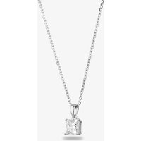Starbright Women's Silver 7mm Four Claw Square-cut Cubic Zirconia Pendant E304P-7x7M 3A