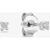 Starbright Women's Silver 2mm Four Claw Cubic Zirconia Stud Earrings E2768(2M) 3A