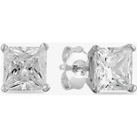 Starbright Women's Silver 6mm Four Claw Square-Cut Cubic Zirconia Stud Earrings E304(6X6M) 3A