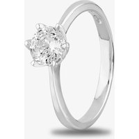 Starbright Silver 6mm Six Claw Round Cubic Zirconia Ring E3227(6M) 3A (58)
