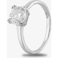 Starbright Silver 6.5mm Cushion-Cut Cubic Zirconia Ring E3858R(6.5X6.5) 3A (54)