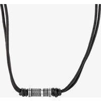 Bourne and Wilde Mens Black Leather Two Strand Criss-Cross Necklace UR18-03