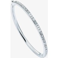 Ted Baker CLAUDIA: Silver Tone Narrow Crystal Hinged Bangle Bracelet