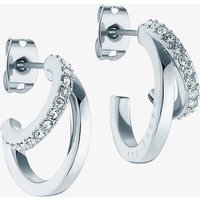 Ted Baker HELIAS Silver Tone & Crystal Hoop Earrings TBJ3458-01-02