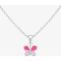 Fleur Kids Sterling Silver Pink Butterfly Pendant Necklace AZP041704