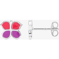 Fleur Kids Sterling Silver Pink And Purple Butterfly Stud Earrings AZE041904
