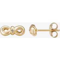 Petite Diamonds Gold Infinity Bow Stud Earrings DE346CAA0.5(T)
