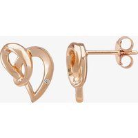 Petite Diamonds Rose Abstract Knotted Heart Stud Earrings DE365CRRG0.5(T)