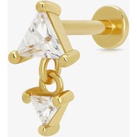 Scream Pretty 18ct Gold Plated Cubic Zirconia Diamond Drop Single Stud Earrings SPG-35