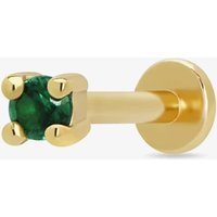 Scream Pretty 18ct Gold Plated Green Cubic Zirconia Single Stud Earrings SPG-30a
