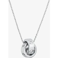 Michael Kors Silver Tone Plated Cubic Zirconia Interlocking Pendant MKJ8654040