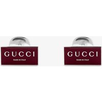 Gucci Trademark Sterling Silver Red Enamel Cufflinks YBE81496500100U