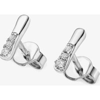 Lucy Quartermaine Silver Skinny Drip White Topaz Mini Stud Earrings SDS2