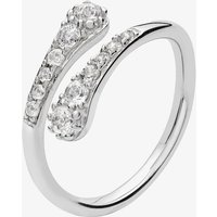 Lucy Quartermaine Silver Topaz Cross Over Skinny Drop Ring SDR2N