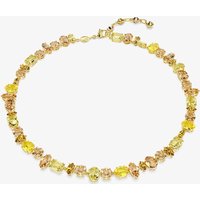 Swarovski Women's Gema Gold Tone Plated Mixed Yellow Crystal Tennis Necklace 5718071