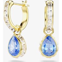 Swarovski Chroma 18ct Yellow Gold Plated Pear Cut Blue Drop Earrings 5757815