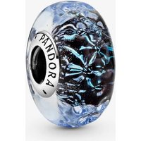 PANDORA Sterling Silver Wavy Dark Blue Murano Glass Charm 798938C00