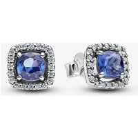 PANDORA Sparkling Square Blue Halo Stud Earrings 293551C01
