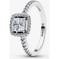 PANDORA Timeless Silver Sparkling Square Halo Ring 193555C02-56