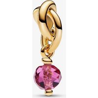 PANDORA 14ct Yellow Gold Plated Pink Crystal October Eternity Circle Charm 763462C10