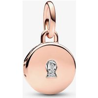 PANDORA 14ct Rose Gold Plated Cubic Zirconia Love Locket Dangle Charm 783066C01