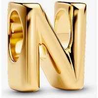 PANDORA 14ct Gold Plated Letter N Alphabet Charm 763960C00