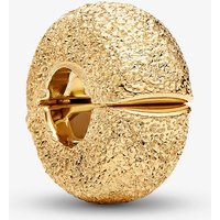 PANDORA 14ct Yellow Gold Plated Textured Mini Clip Charm 764771C00