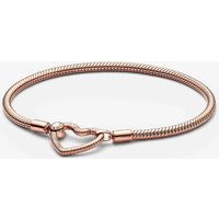 PANDORA Moments 14ct Rose Gold Plated Heart Clasp Bracelet 582257C00-19