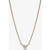 PANDORA 14ct Gold Plated Triple Stone Heart Necklace 363014C01-45