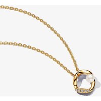 PANDORA 14ct Gold Plated Organically Shaped Circle Pearl Necklace 363303C01-45