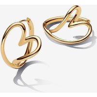 PANDORA 14ct Gold Plated Heart Shaped Hoop Earrings 263807C00