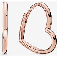 PANDORA 14ct Rose Gold Plated Heart Hoop Earrings 288307