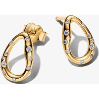 PANDORA 14ct Gold Plated Organically Shaped Stone-Set Oval Stud Earrings 264659C01