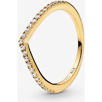 Pandora 14ct Gold Plated Sparkling Wishbone Ring 168758C01-52