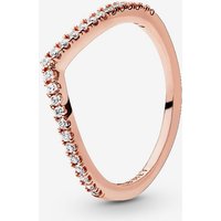 Pandora 14ct Rose Gold Plated Sparkling Wishbone Ring 186316CZ-52