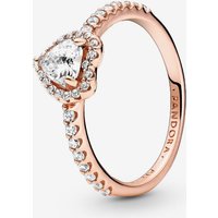 PANDORA 14ct Rose Gold Plated Elevated Heart Ring 188421C02-60