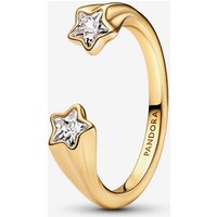 PANDORA 14ct Gold Plated Shooting Stars Open Ring 163582C01-56