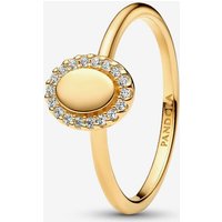 PANDORA 14ct Gold Plated Oval Halo Ring 163800C01-58