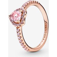 PANDORA 14ct Rose Gold Plated Elevated Heart Ring 188421C04-58