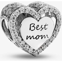 Rosa Lea Women's Best Mom Heart Charm AM-2THB011905 in Silver