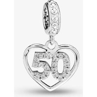 Rosa Lea Women's 50 Pave Heart Dangle Charm AM-2THB013104 in Silver