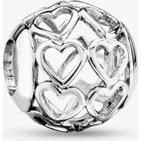 Rosa Lea Women's Openwork Heart Rows Charm AM-2THB008004 in Silver