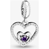 Rosa Lea Women's February Birthstone Heart Dangle Charm AM-2THB004204-Purple in Purple