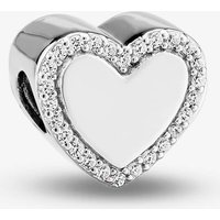 Rosa Lea Women's Pave Edge Heart Charm AM-2THB011605 in Silver