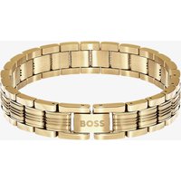 BOSS Emblem Yellow Gold Tone Plated Stainless Steel Multi Link Bracelet 1580887