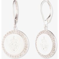 Lauren Ralph Lauren Silver & Cubic Zirconia Logo Shield Disc Drop Earrings 14G00328
