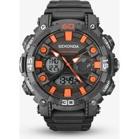 Sekonda Malvern Men's Analogue-Digital Grey Dial Grey Plastic Strap Watch