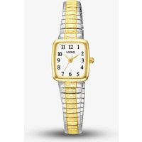 Lorus Women's White Dial Two Tone Stainless Steel Expander Watch