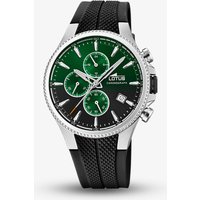 Lotus Black Rubber Strap Bracelet Green Chronograph Dial Watch L18621/A
